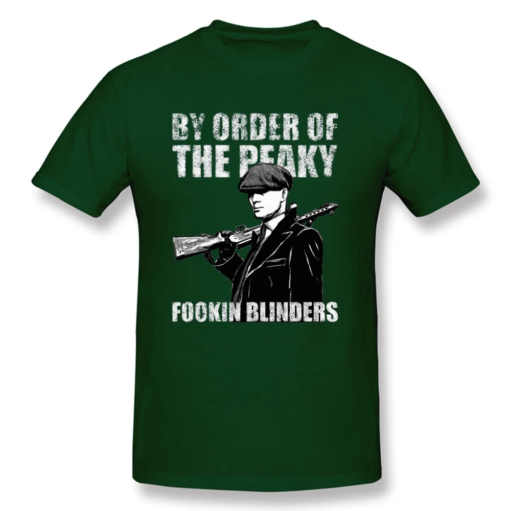 Мужская футболка, Peaky Blinder, Топы И Футболки, Funky Tommee Shelby, 3D принт, короткий рукав, чистый хлопок, Студенческая футболка, английский стиль, футболка - Цвет: Dark Green