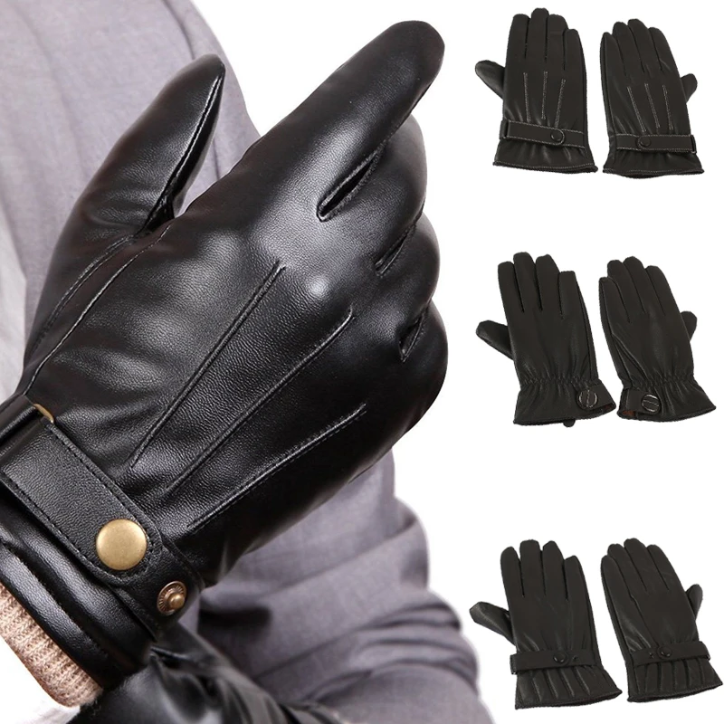 Relefree New Tactical Skiing Gloves Genuine Leather Gloves Black Finger