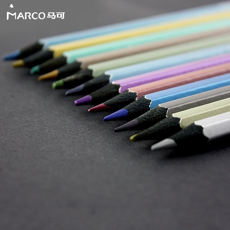 

Marco Special Art Colors Pens Metal Mechanical pencil School Office Supply pencilcase Stationery Colored pencils School pencils