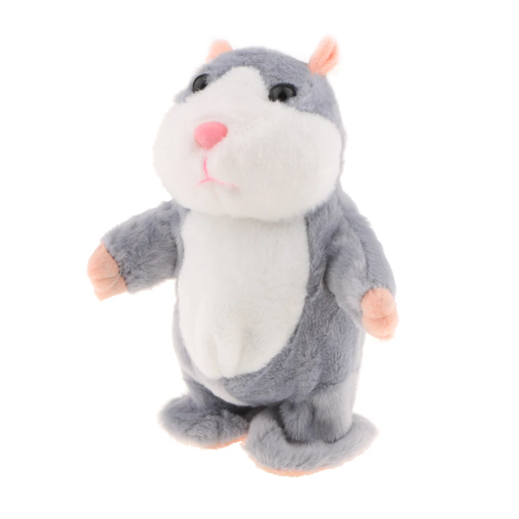 Soft Plush Hamster Mouse Pet Toy Speak Talking Sound Record Hamster Educational Animal Model Toy Christmas Gift