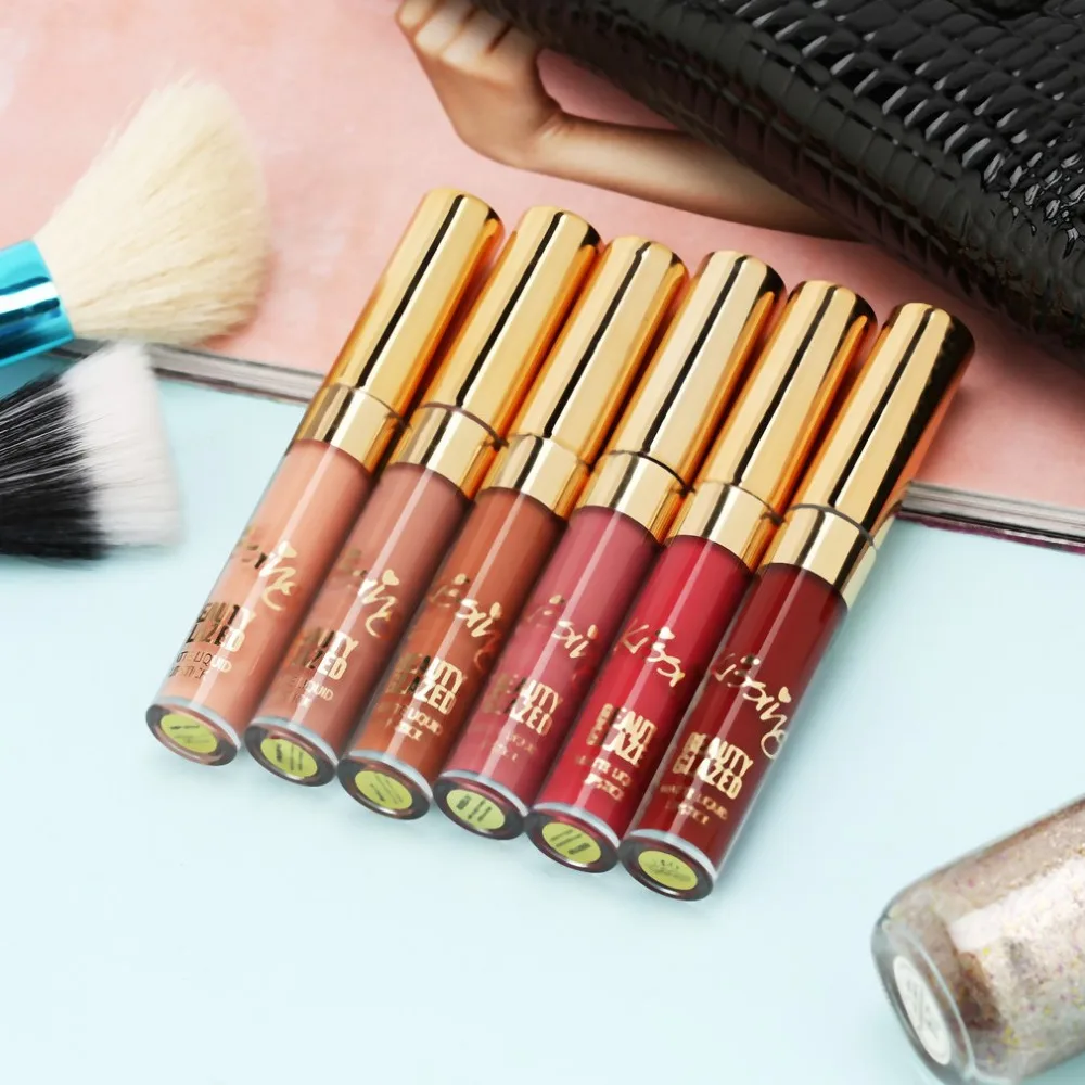 BEAUTY GLAZED 6pcs/Set Liquid Lipstick Lip Gloss Professional Makeup Matte Lipstick Lip Kit Long Lasting Cosmetics Maquiagem BEAUTY GLAZED 6pcs/Set Liquid Lipstick Lip Gloss Professional Makeup Matte Lipstick Lip Kit Long Lasting Cosmetics Maquiagem