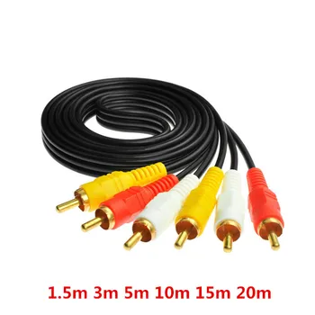 

3RCA Male to 3 RCA Male Composite Audio Video AV Cable Plug 3X RCA Retail & Wholesale 1.5M 3M 5M 10M 15M 20M 5FT 10FT 15FT 60FT