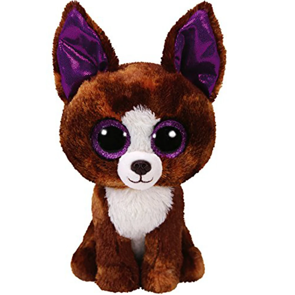 

Ty Boos Cute Animals Chihuahua The Brown Dog with Purple Eye Plush Toy Doll