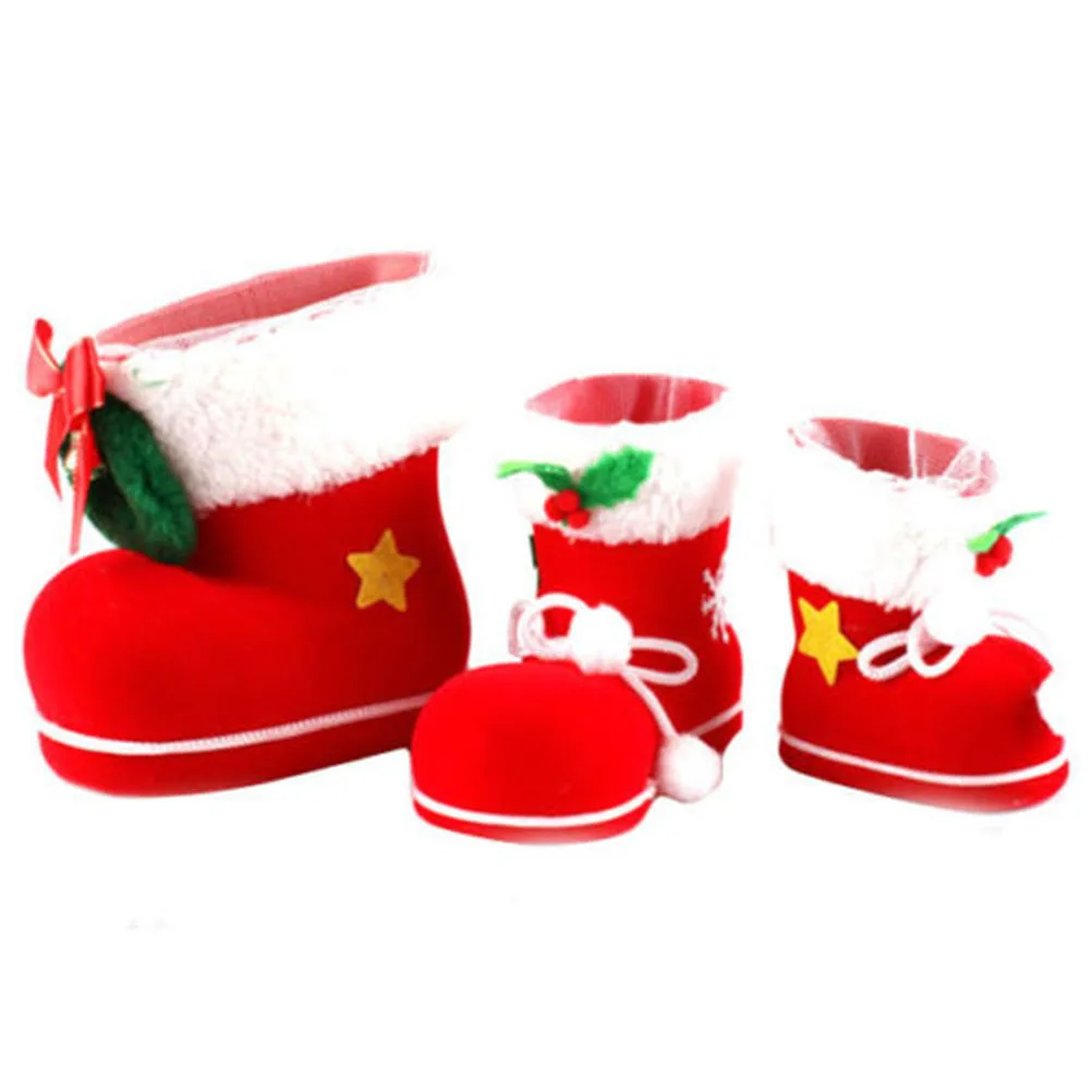 S M L Christmas Boot Flocking Boots Socks Creative Gift ...