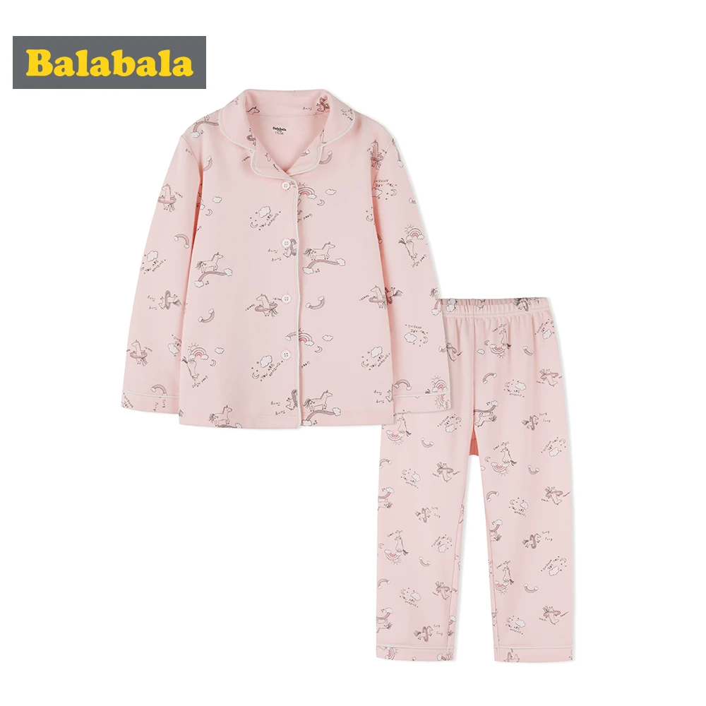 

Balabala Autumn Girls Soft Cotton Unicorn Printed Snug Fit Pjs Set Teenage Girl Sleepwear Pajamas Set Nightwear Pijamas Mujer