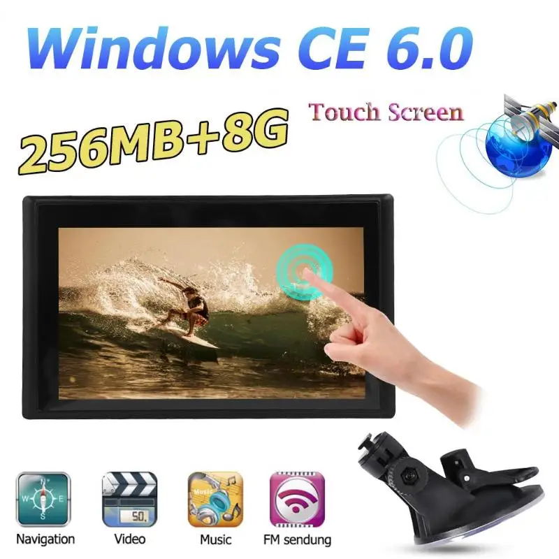 

7 inch Car GPS Navigation 2019 Map 256MB+8GB Truck Lorry Portable GPS Navigator Resistor Screen Smoother Touch Good Use