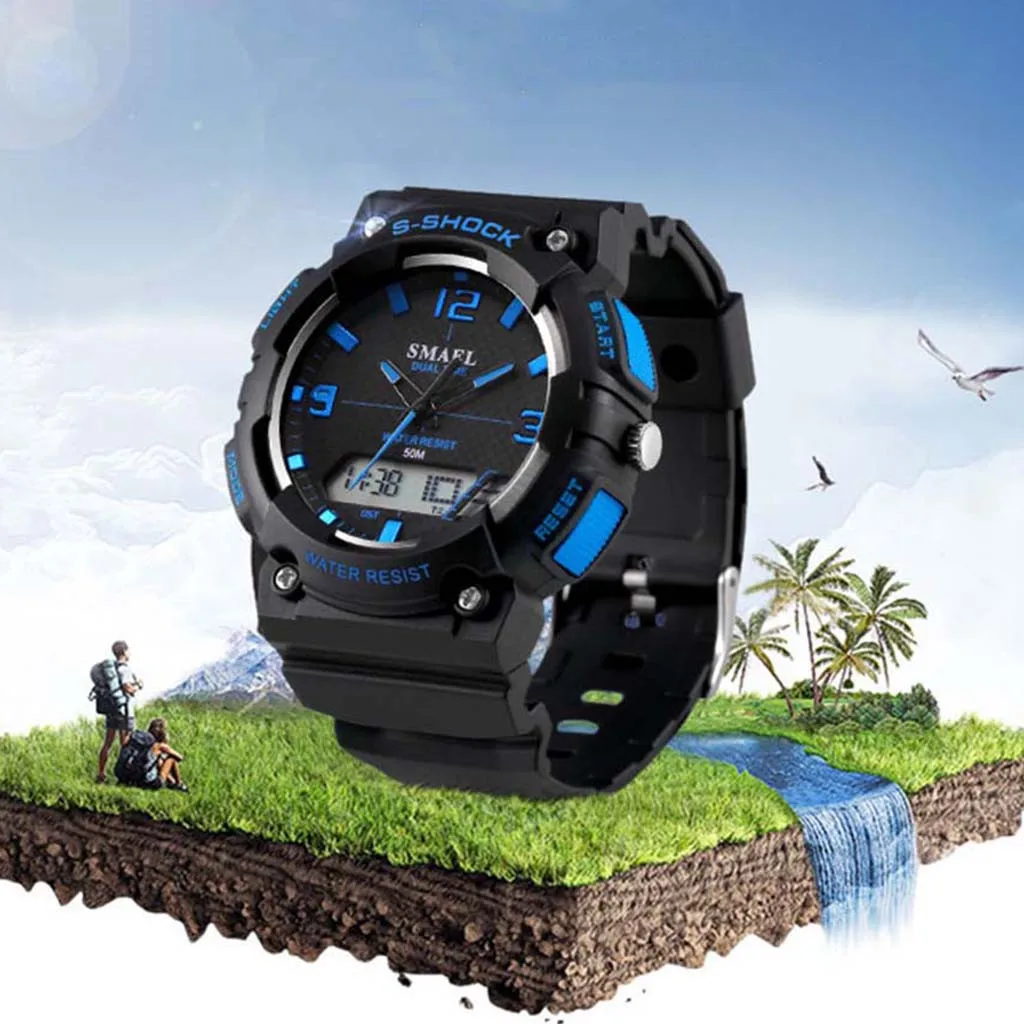 

Men's Watch 2019 Outdoor Sports Simple Dual Display Dial Multi-Function Electronic Watch montre homme relogio masculino #10
