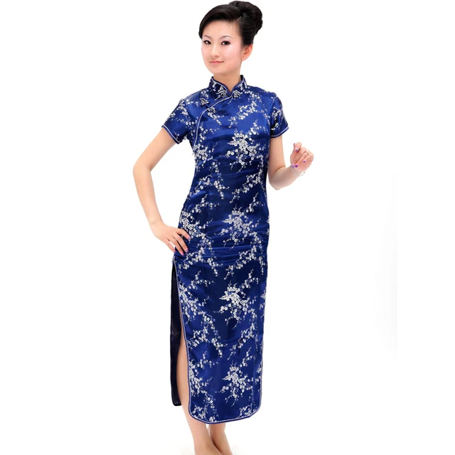 New Hot Traditional Chinese Dress Women's Satin Long Cheongsam Qipao ...