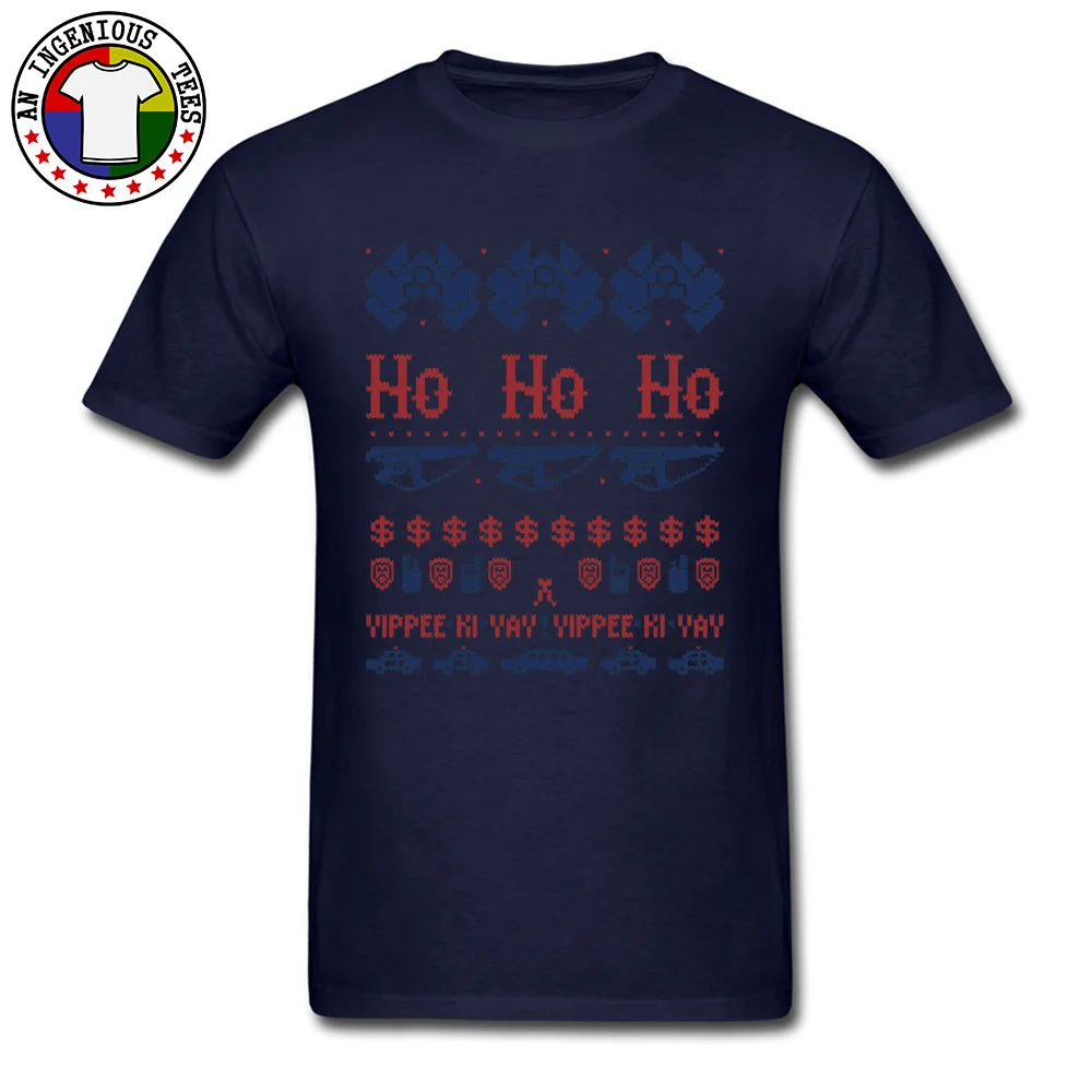 McClane Christmas Sweater 5034 Short Sleeve Tops Tees Autumn Crewneck 100% Cotton Men's T Shirts Slim Fit T-Shirt Brand New McClane Christmas Sweater 5034 navy