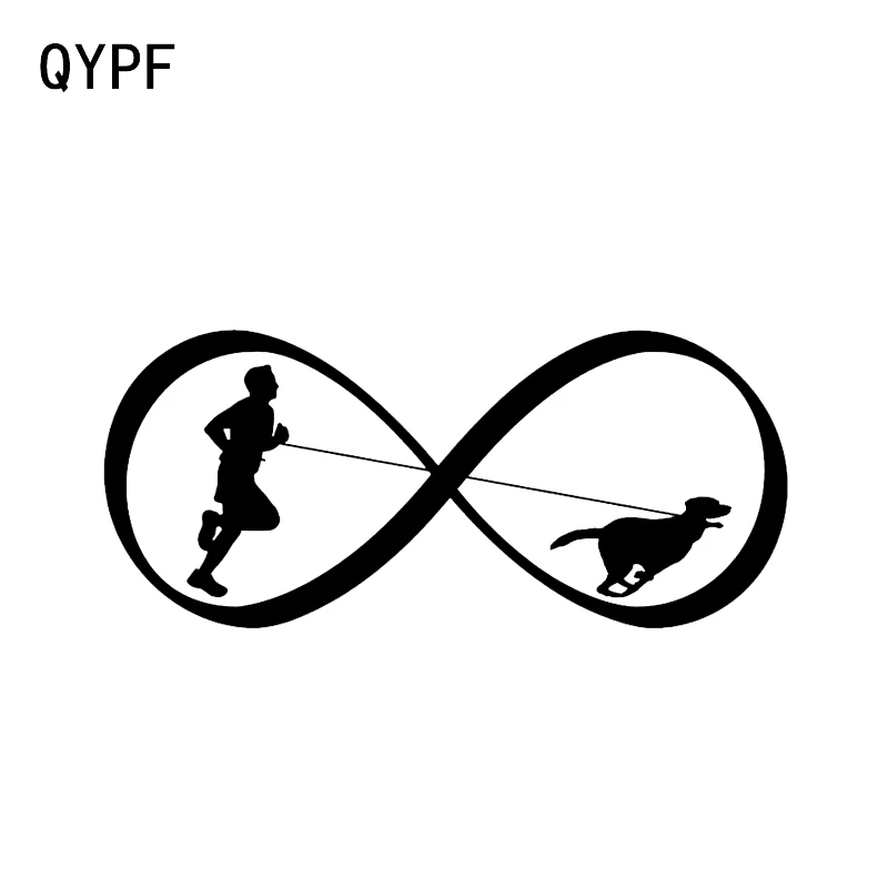 

QYPF 15.9*7CM Jogging Guy And Dog play Running Decor Car Styling Sticker Vinyl Accessories C16-0765