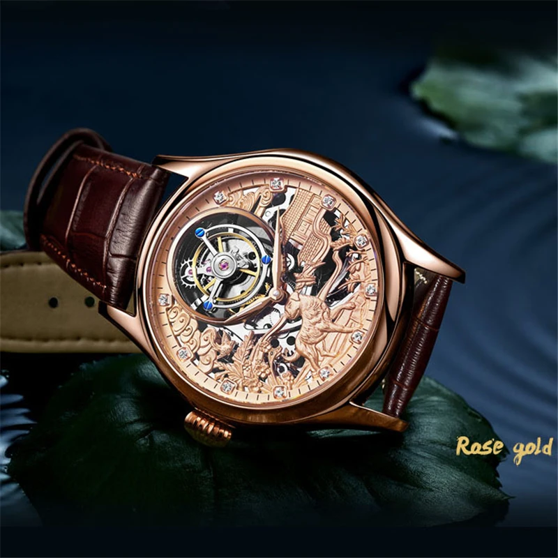 Tourbillon механические часы для мужчин Топ бренд сапфировые зеркальные Оригинальные