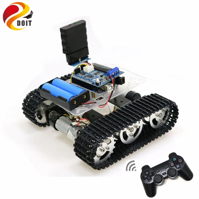 Mini T100 Mango/Bluetooth/WiFi RC Control Robot tanque chasis coche Kit para Arduino con UNO R3, 4 Road tarjeta de Control para Motor, WiFi|Tanques por radiocontrol| - AliExpress