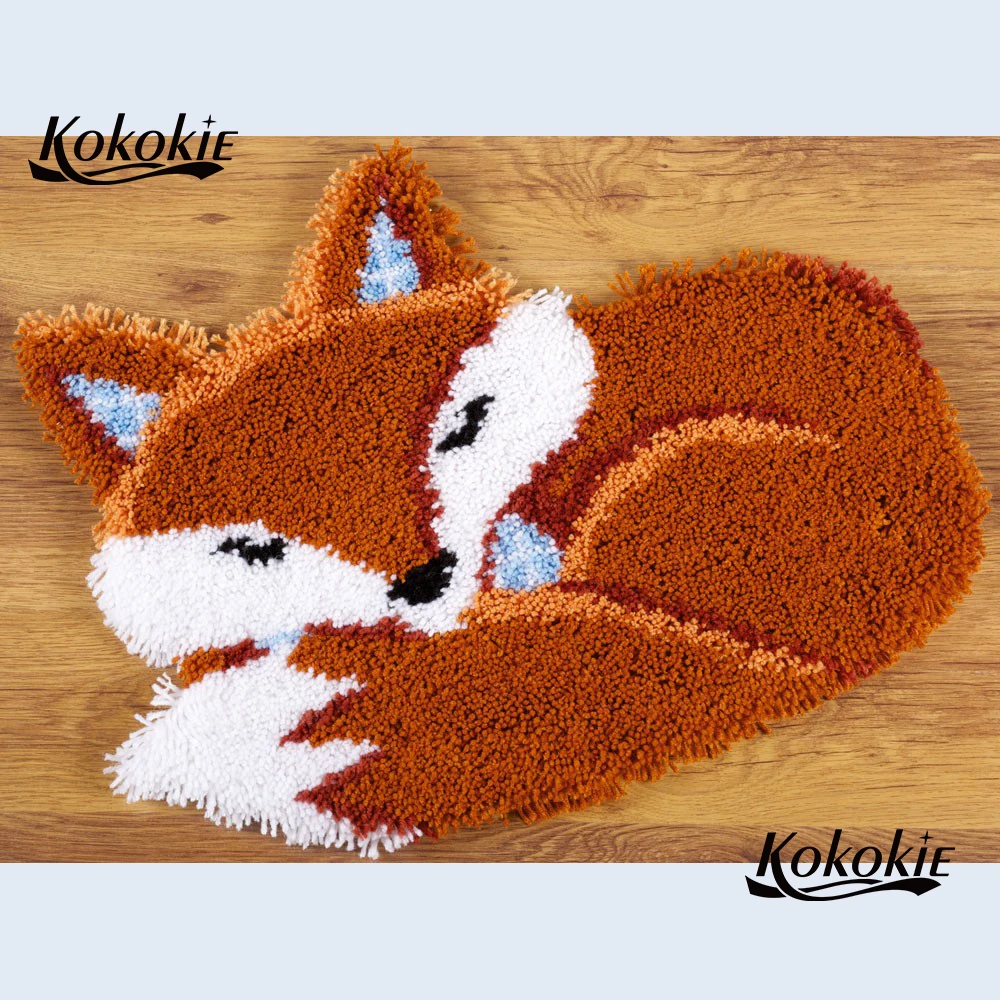 diy latch hook kits rug tapestry fox 3d printed canvas accessories crochet tapis needle for carpet embroidery | Дом и сад