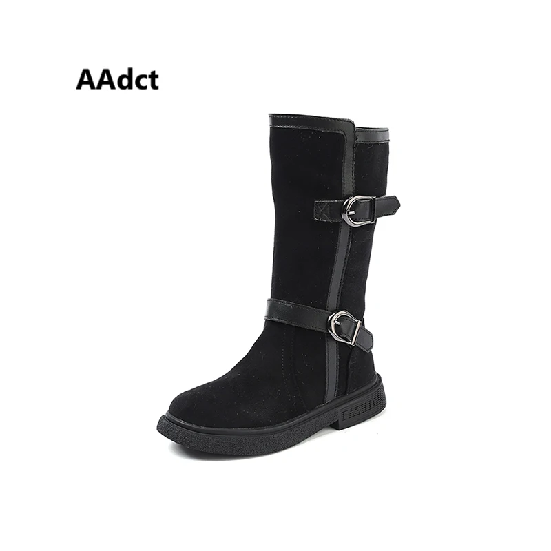 

AAdct Cotton warm high boots for girls New fashion children boots 2018 Winter non-slip kids boots