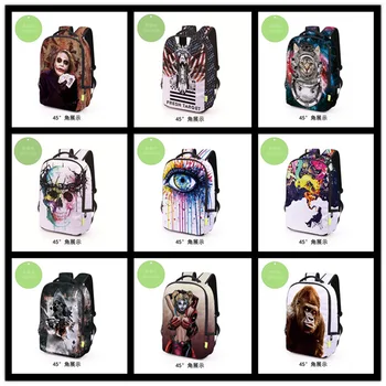 

3D dimensional Cartoon animal zoology backapck bag backpack boys girls men women Rucksack Mochilas Package 9 style