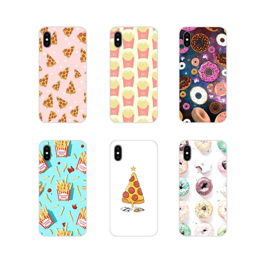 Pizza French fries Doughnut food Black Custom Case For Huawei Nova 2 3 2i 3i Y6 Y7 Y9 Prime Pro GR3 GR5 2017 2018 2019 Y5II Y6II | Мобильные