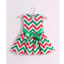brand fashion cotton chevron print girl dress baby girls princess dresses kids back to school children
