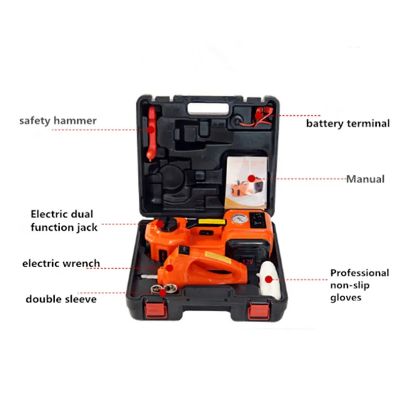 

Wheel Jack 12V DC 5.0T(11000lb) Multi Function Electric Hydraulic Car Floor Jack Repair Tool Auto Emergency Roadside Lifting