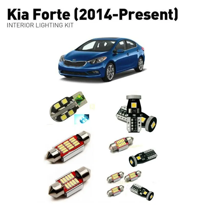 

Led interior lights For Kia forte 2014+ 8pc Led Lights For Cars lighting kit automotive bulbs Canbus