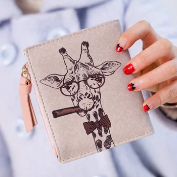 

by dhl or ems 50pcs Women Wallet Animal Prints Girls Short Wallets Fashion Sweet Zipper Purse Delicate Cash Purse
