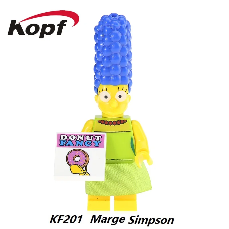 

Super Heroes Marge Simpson Marty McFly Doc Brown Wolverine Luker Skywalker Space Wars Building Blocks Toys for children KF201