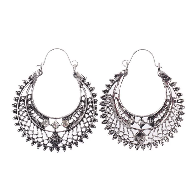

American fashion metal eardrop of carve patterns or designs on woodwork restoring ancient ways set auger alloy earrings