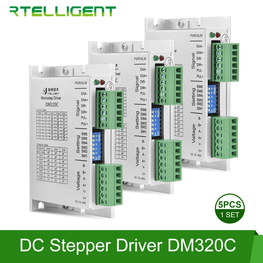 

SALES DM320C 3PCS Nema 17 Stepper Motor Driver 2.2A 24-48VDC Stepping Driver for Nema17 Stepper Motor Step Driver Controller