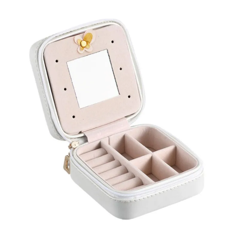 5 colors Portable jewelry case packing PU Leather Jewelry Box Makeup