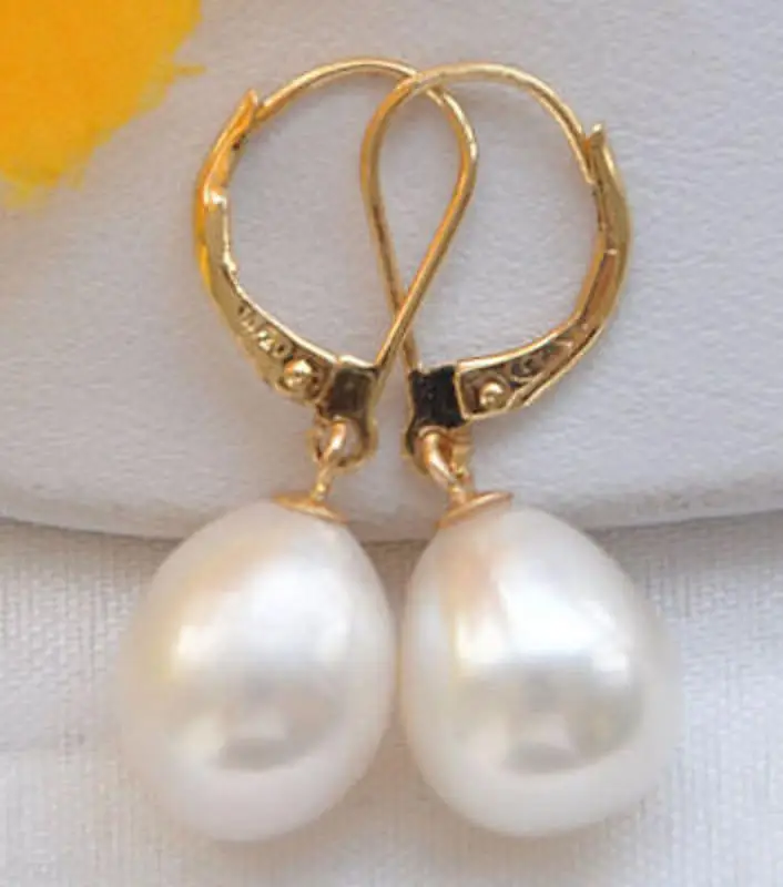 

AAA 10-12MM WHITE DRIP SOUTH SEA PEARL DANGLE EARRING 14K GOLD