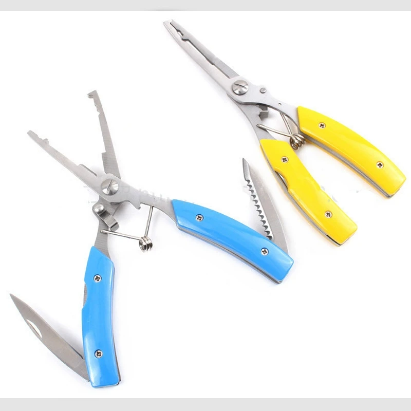 

Portable 23CM Fishing Pliers Fishing Clamp Split Ring Line Cutters Fishing Hooks Remover with Extra Knife and Saw Tool