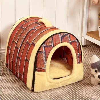 

NEW Folding doghouse doggie bed dog and cat pet house can remove and wash pet beds for fall and winter