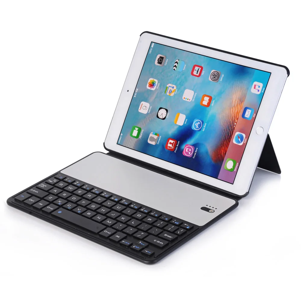 Чехол для iPad 9,7 Bluetooth клавиатура портфель Фолио из искусственной кожи чехол для iPad Air/Air 2/Pro 9,7+ подарок - Цвет: A Black