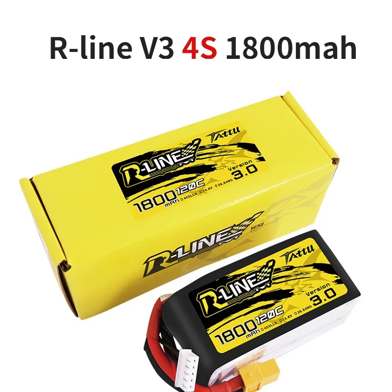 Татту R-Line Версия 3,0 V3 4S 6S 1300/1550/1800/2000 мА/ч, 120C 14,8 V Lipo Батарея с XT60 разъем для небольшой гоночный Дрон с видом от первого лица Квадрокоптер - Цвет: 4S 1800mah 120C XT60