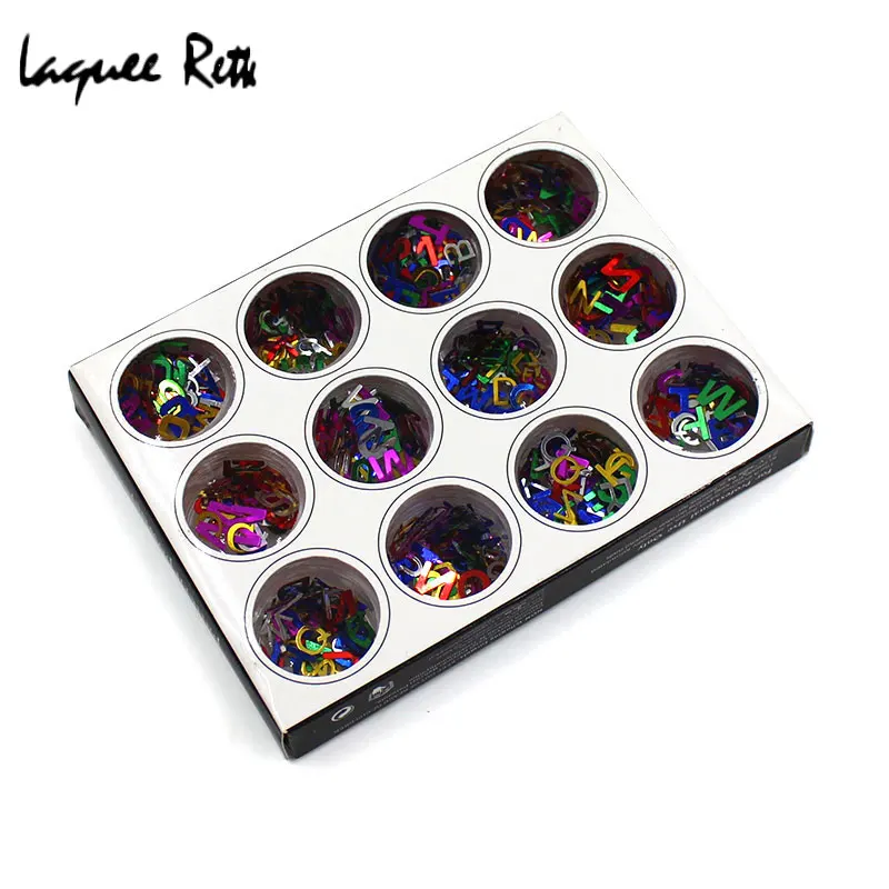 

Colorful A-Z 26 Eanglish Letters Metal Sequins Wheel Decorations Nail Art 3D ABC Alphabet Studs Supplies For Nails