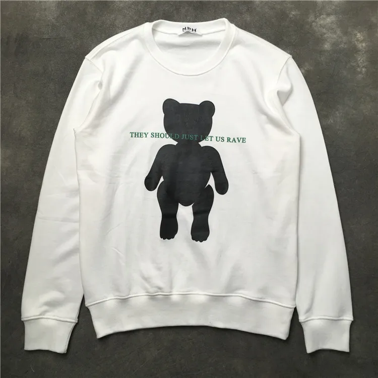 Новинка 19ss мужские толстовки с капюшоном с рисунком медведя Let us Just Rave толстовки с капюшоном бархатные хлопковые толстовки с ворсом для улицы в стиле хип-хоп# G84