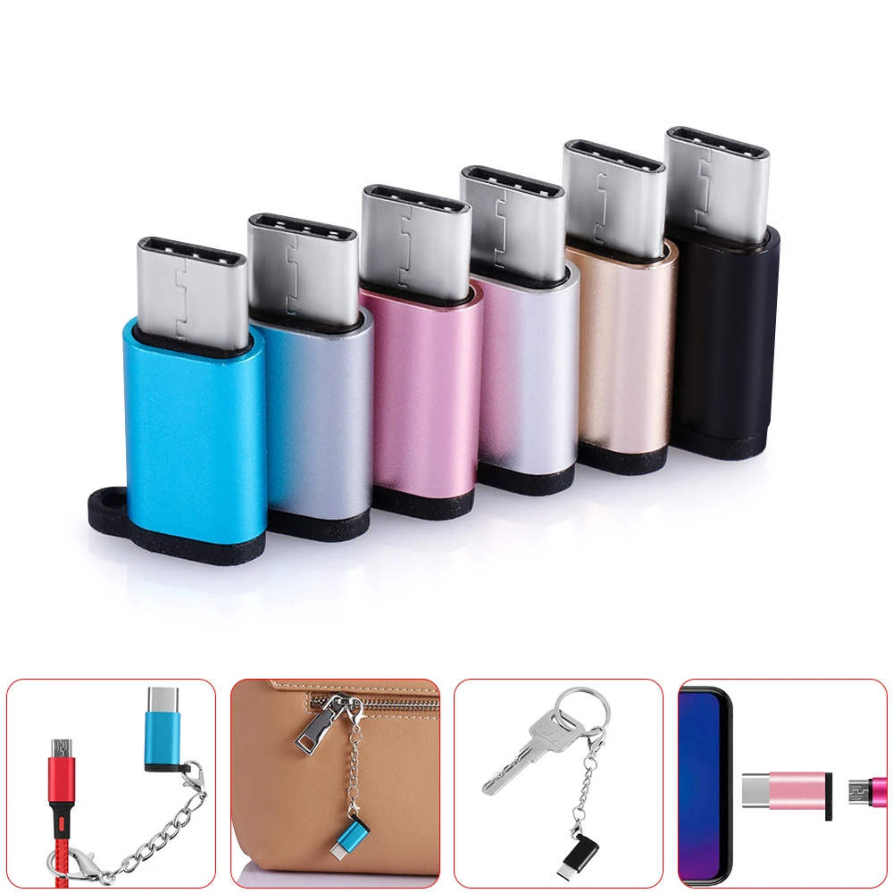 

For Android Huawei Smartphone Connector New Durable keychain Converter Type-C OTG Adapter Micro USB Female USB-C Male USB 3.1