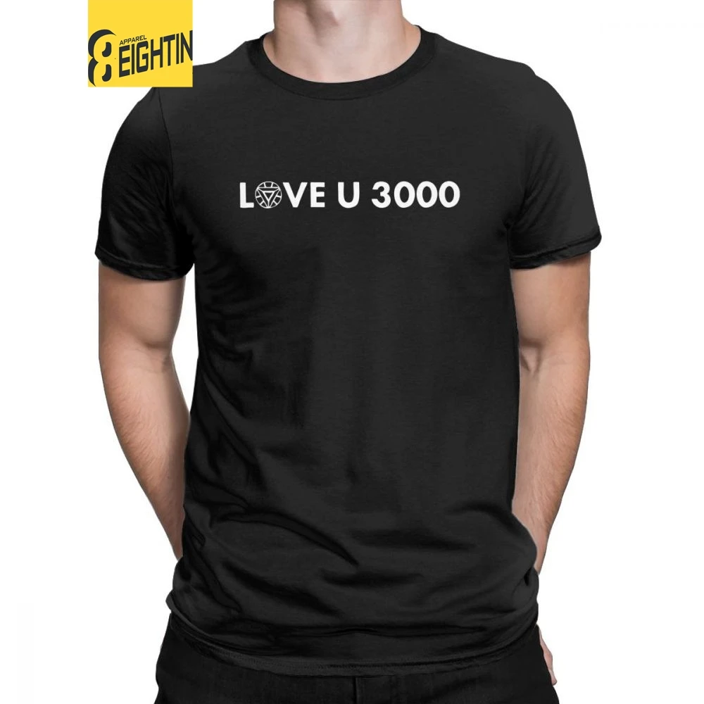 

I Love U 3000 Iron Man T Shirt Men's 100% Cotton Vintage T-Shirts Avengers Super Hero Marvel Tee Shirt Short Sleeve Tops Gift