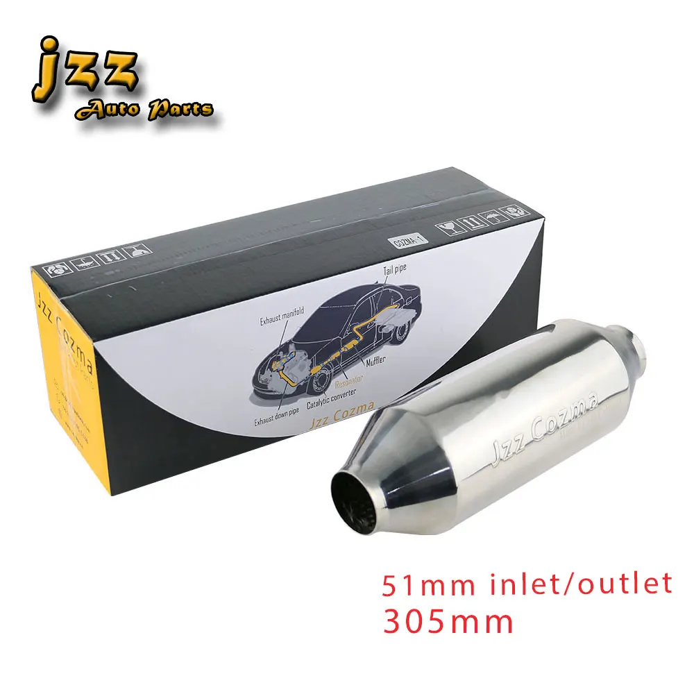 JZZ высокое качество серебро Нержавеющая сталь глушитель выхлопной трубы наконечники для 2/2. 5 дюймов - Цвет: ZZ407b-JZZ