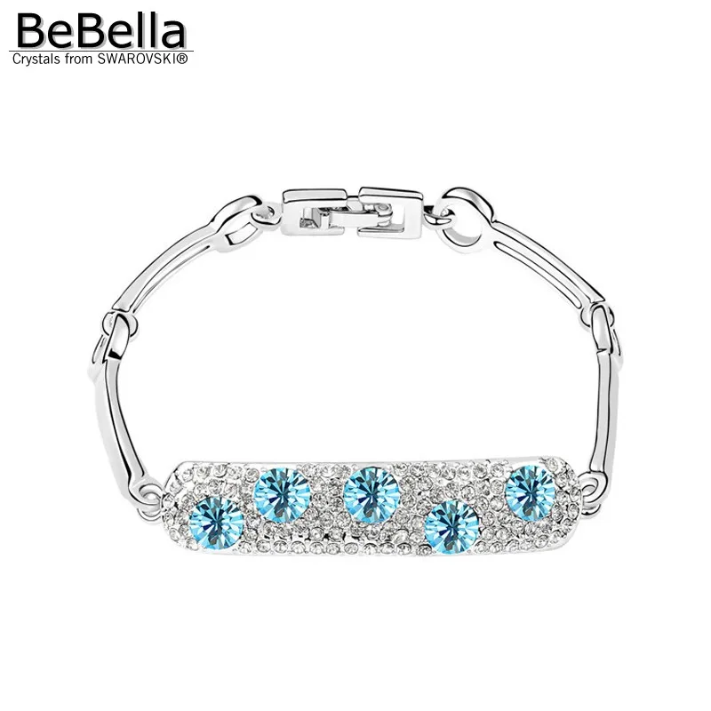 BeBella красочные Очаровательные Кристаллы браслет-цепочка с кристаллами от Swarovski для девушки женщины любовник Рождественская мода ювелирные изделия