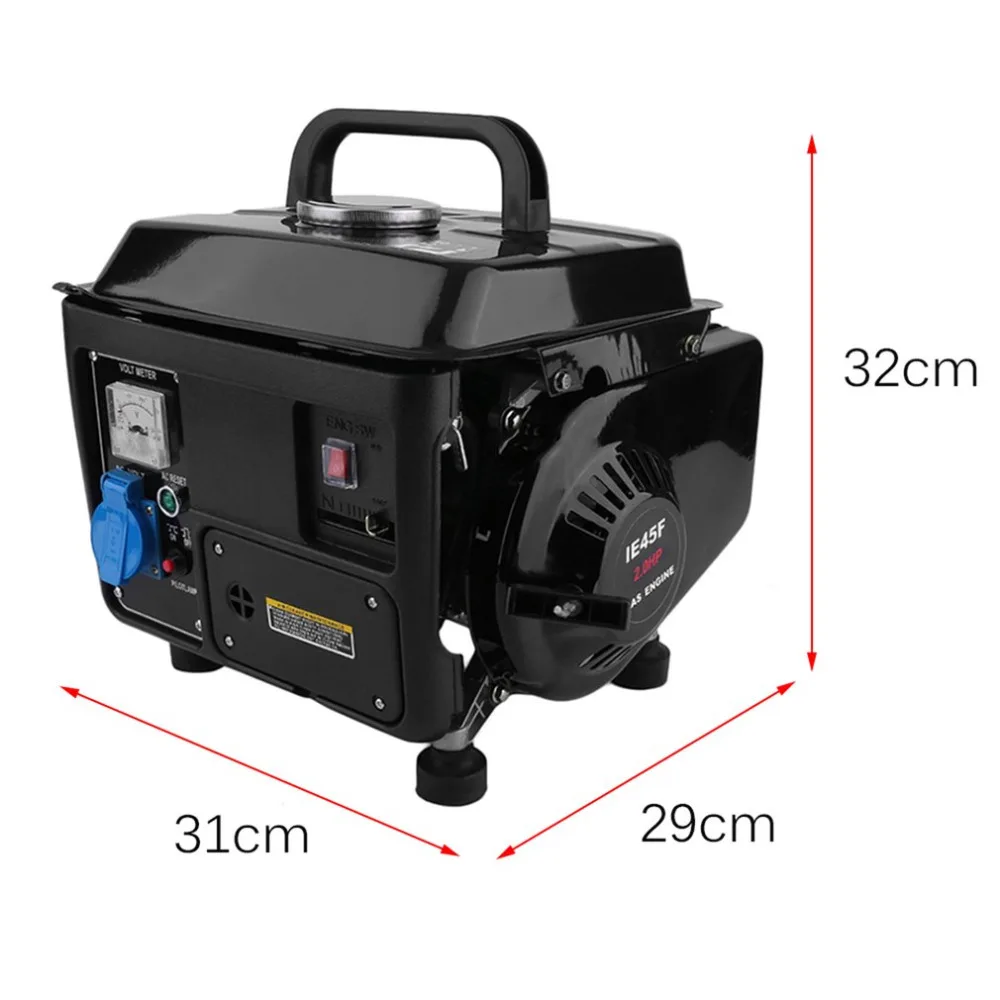 Портативный Бензиновый Электрический газовый генератор, низкий уровень шума, энергопотребление 1200 Вт, 2 л.с., источник питания для автомобилей RV, автомобилей, кемпинга