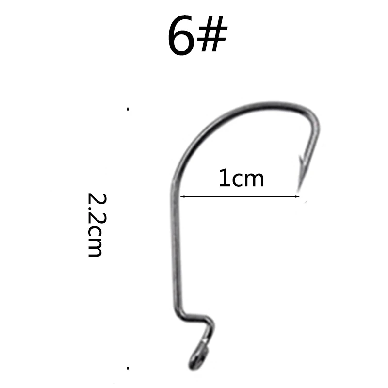 OUTKIT 10 шт./лот рыболовные крючки из высокоуглеродистой стали крючок Приманка червь Pesca для мягкой приманки снасти Высокое качество аксессуары - Цвет: 6