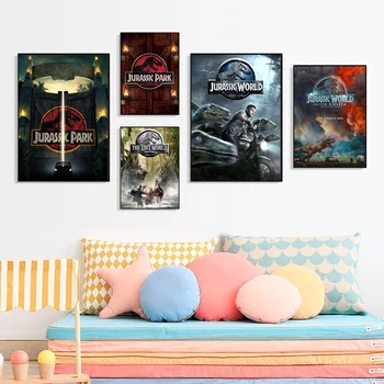 

Jurassic Park Poster Canvas Print Movie Poster Home Decor No Frame