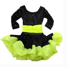 Платье для латинских танцев с рукавами три четверти для девочек, Одежда для танцев, новая зимняя коллекция года