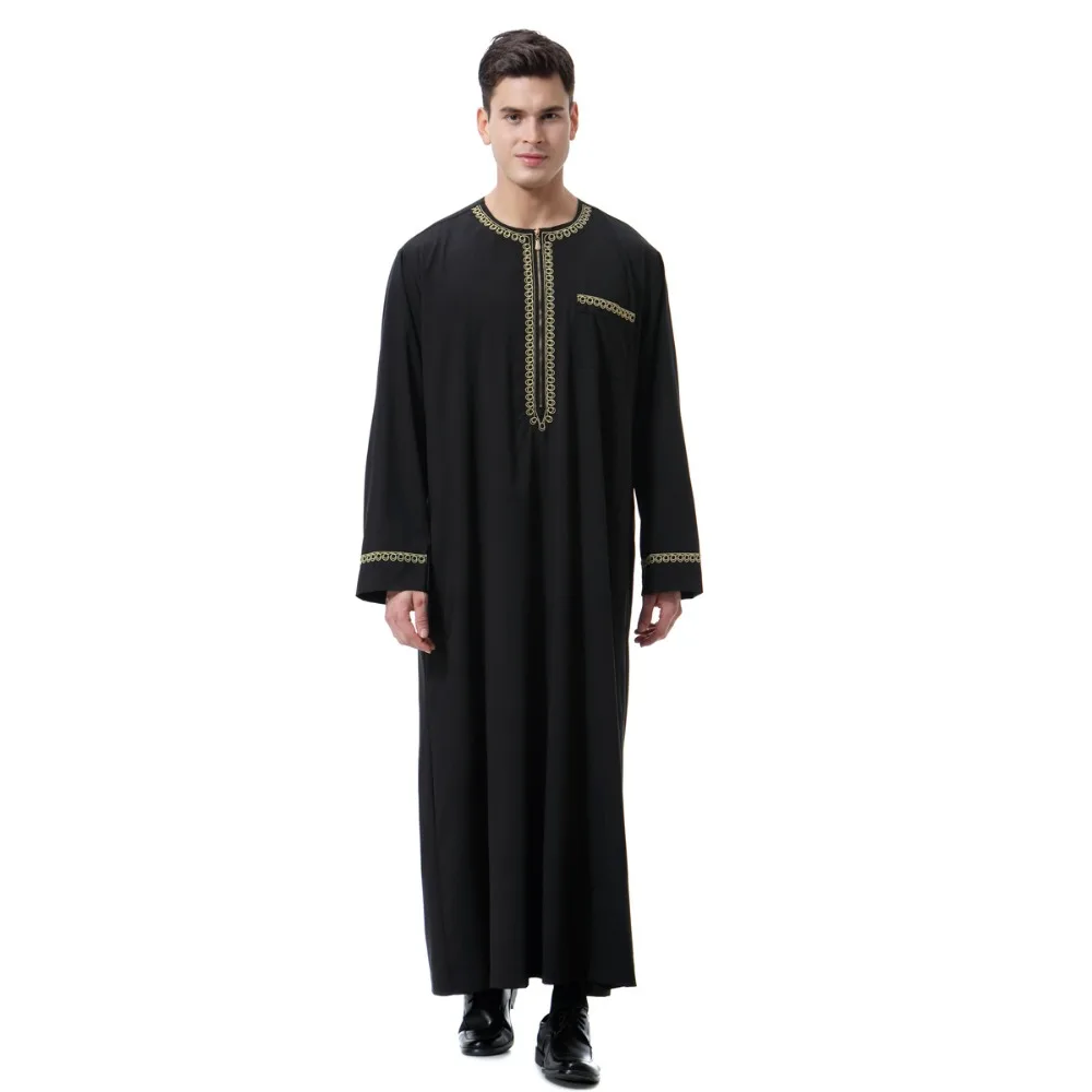Арабский исламский мусульманский костюм, мужской кафтан, абайя, Ближний Восток, мусульманский кафтан, марокканский кафтан, мужской