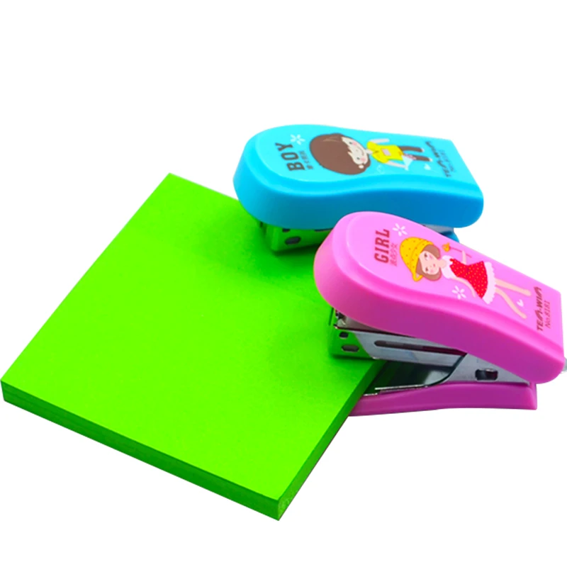 Mini Cartoon Paper Stapler Set With Staples Cute Kawaii Girl School