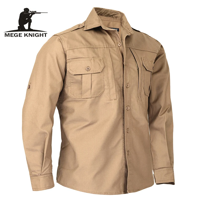 Mege Brand Autumn Spring Military Style Men Shirt Long Sleeve Tactical Camouflage US Army Shirt Ripstop Casual Blouse Uniform Mege Brand Autumn Spring Military Style Men Shirt Long Sleeve Tactical Camouflage US Army Shirt Ripstop Casual Blouse Uniform