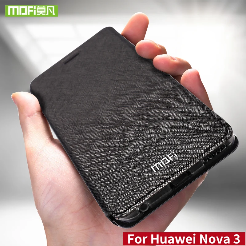 Для huawei nova 3 чехол для huawei nova 3 чехол силиконовый nova 3 Флип кожаный Mofi для huawei nova 3 чехол 360 противоударный металлический
