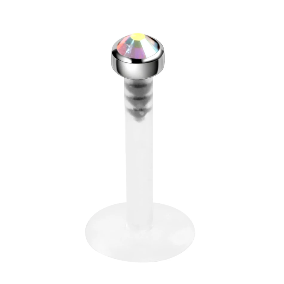 1PC G23 Titanium Bioplast Flexible Labret Stud Lip Piercing Rings 16g Ear Cartilages Tragus Helix Piercing Fashion Girls Jewelry 