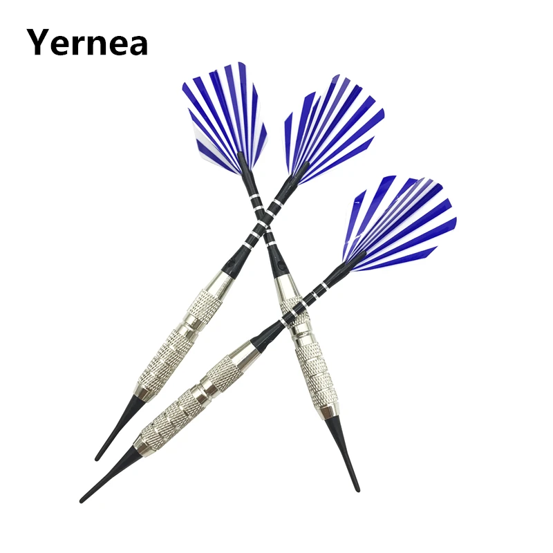 Yernea New 3Pcs/set 18g Electronic Darts Soft Tip Aluminum Alloy Dart Shafts Metal Body Plastic Flight electronic digital display oval gear flowmeter meter pps plastic body water urea liquid diesel and gasoline internal thread