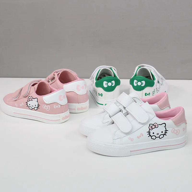 

Baby Girls Hello Kitty Board Shoes Kids White Casual Shoes Spring Autumn Children Non-Slip Princess Shoes Europe Size 25-37